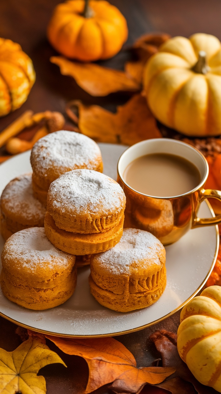 Delicious Pumpkin Spice Twinkies Recipe A tempting display of Pumpkin Spice Twinkies on a plate with autumn decorations.